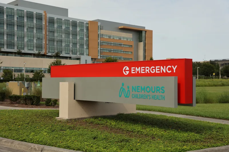 The emergency entrance of a modern hospital